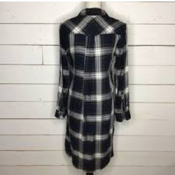 Tommy Hilfiger Women's Plaid High Low Shirtdress Blue Size 2 - Picture 5 of 6